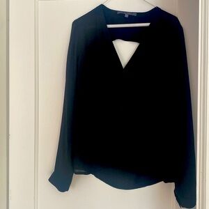 Guess Black V-neck Button down with Cutout in Back